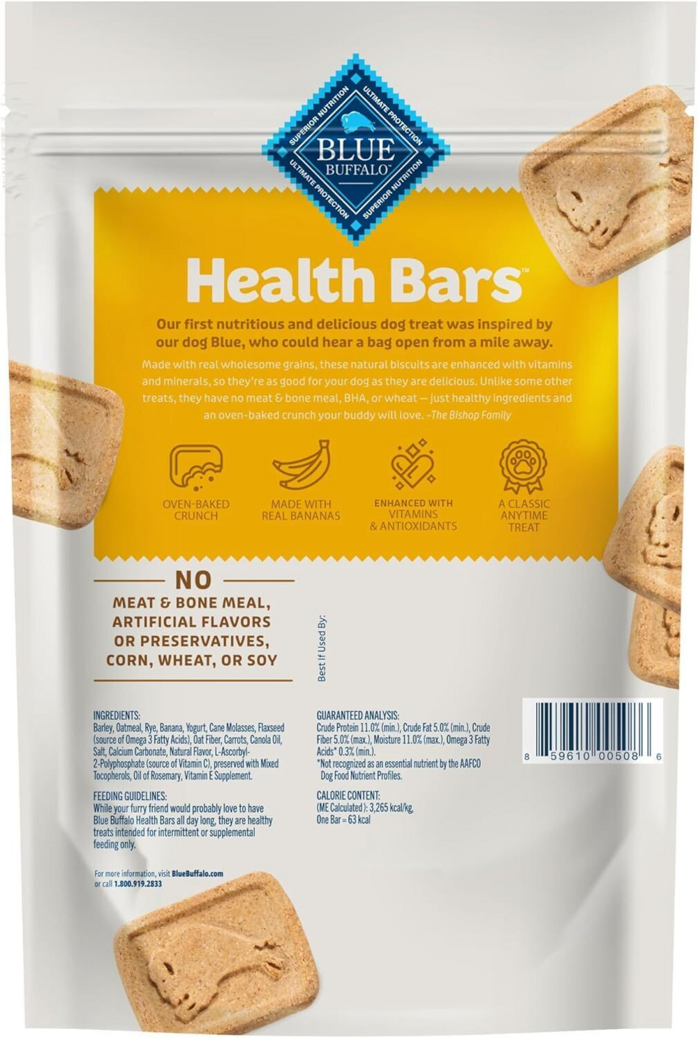 Blue Health Bars Baked With Banana & Yogurt Dog Treats