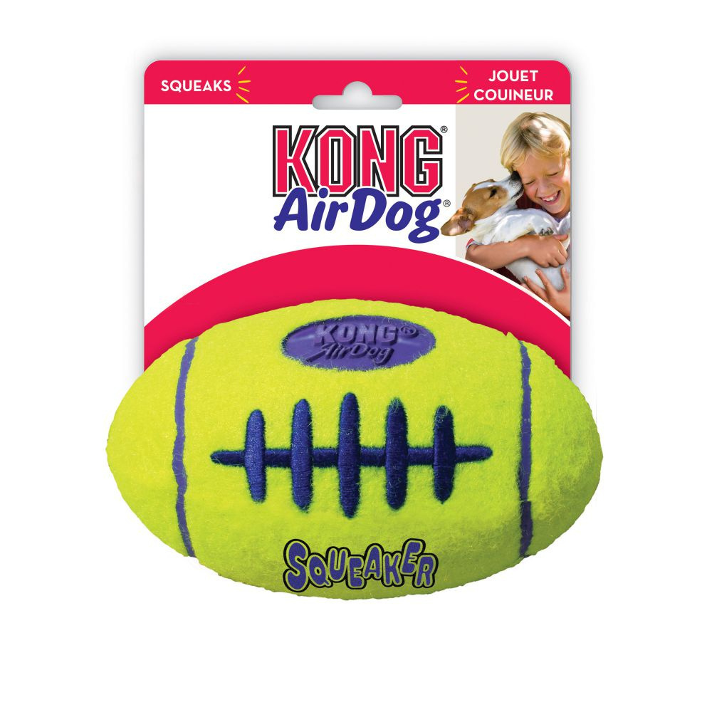 KONG AirDog Squeaker Football Dog Toy Lees Feed Western