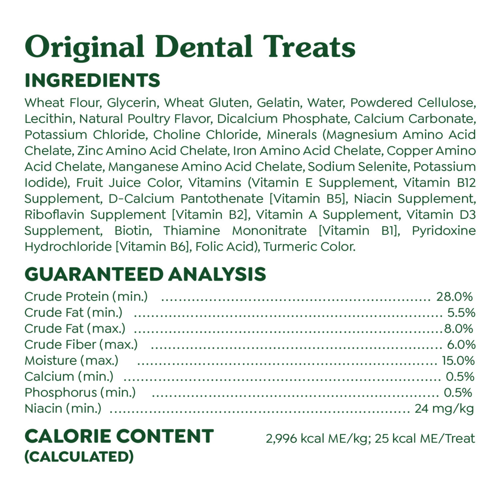 Greenies Adult Natural Dental Dog Treats Teenie Size, Original Flavor