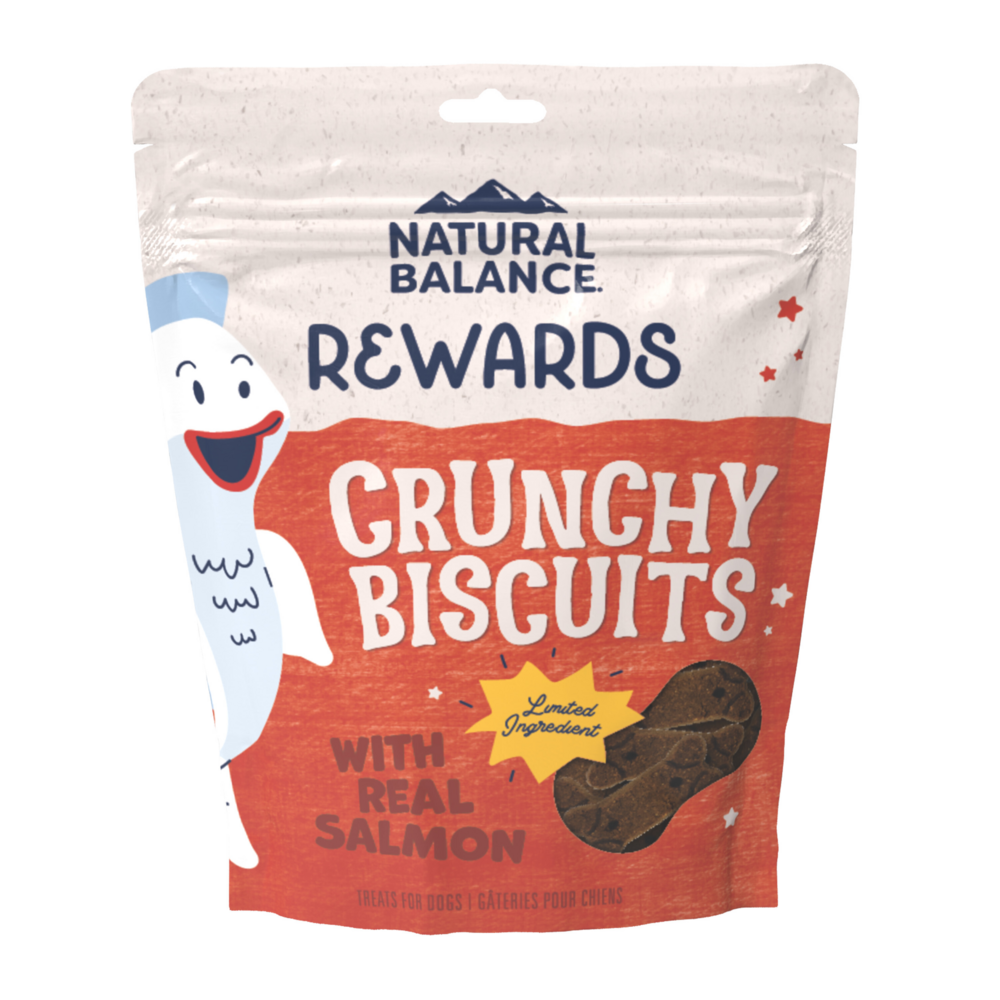 Natural Balance Rewards Crunchy Biscuits Dog Treats for Small Breeds with Real Salmon