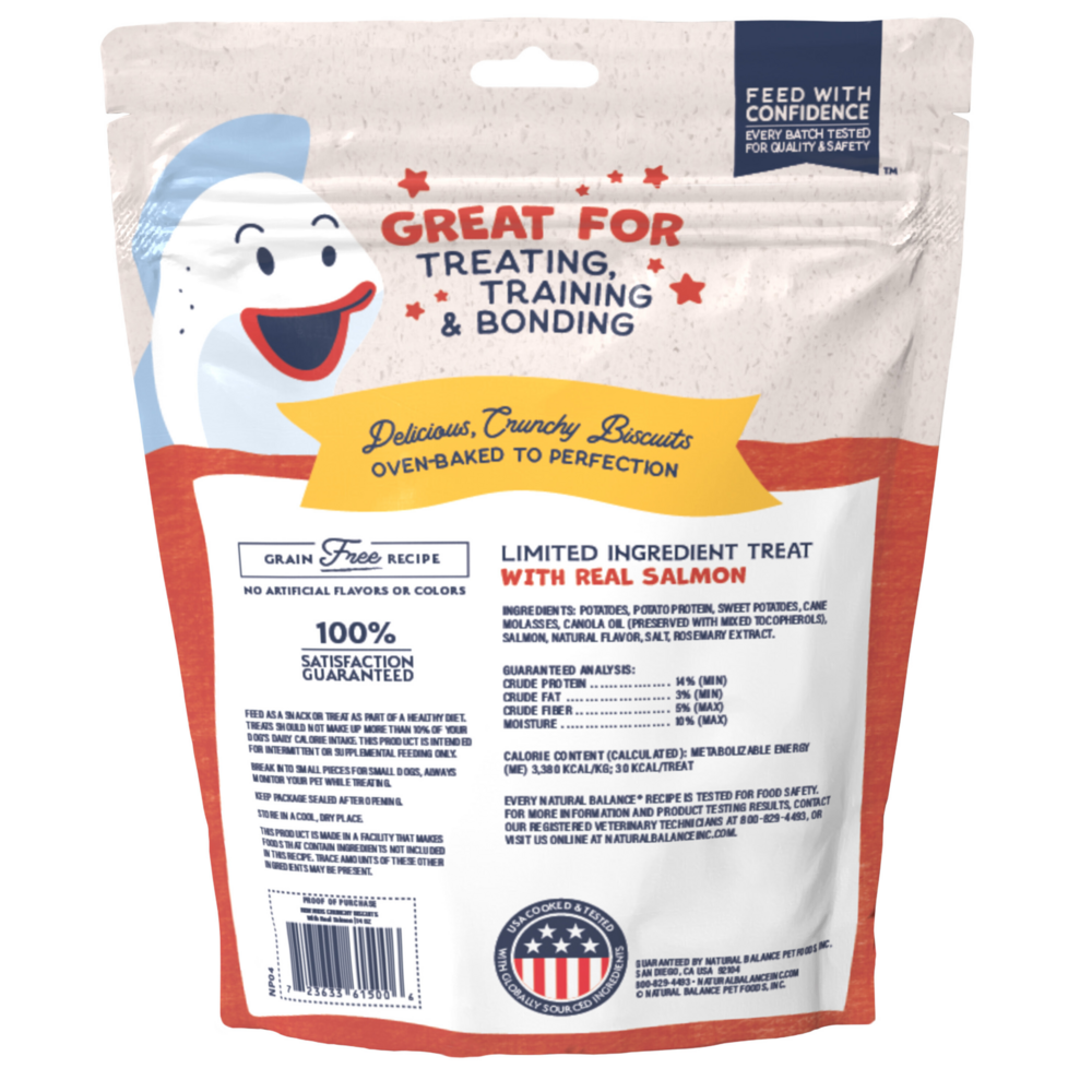 Natural Balance Rewards Crunchy Biscuits Dog Treats for Small Breeds with Real Salmon