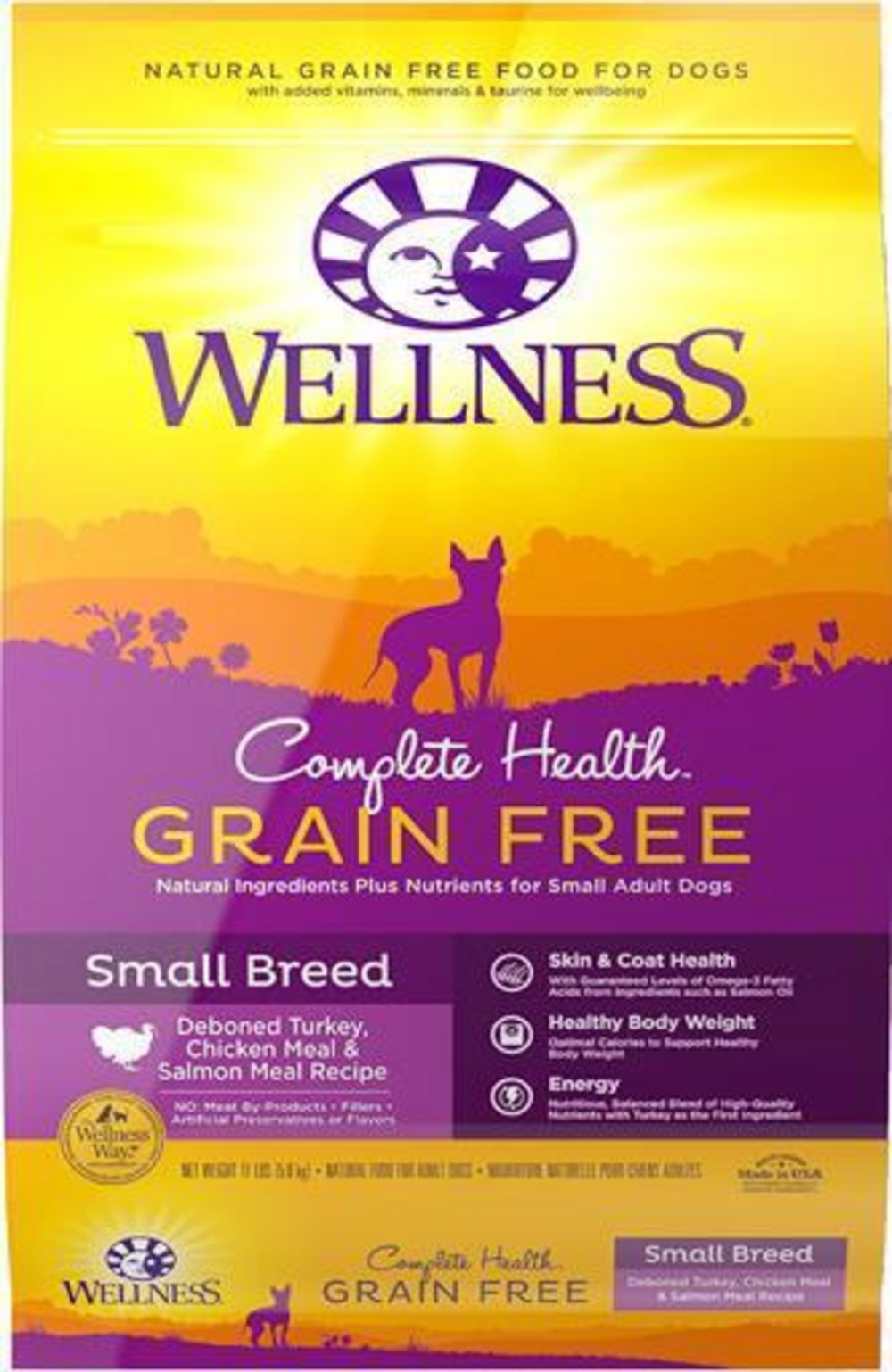 Wellness Complete Health Grain Free Small Breed Deboned Turkey, Chicken Meal and Salmon Meal Recipe Dry Dog Food
