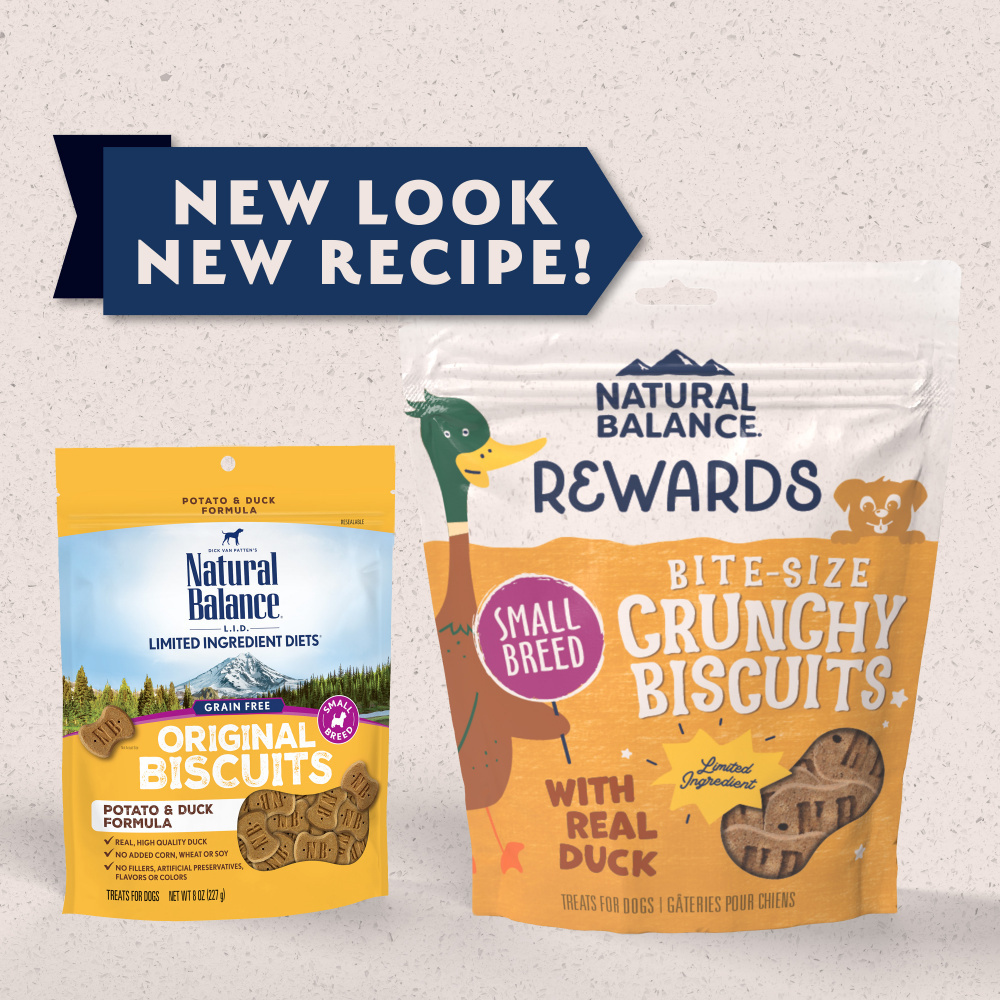 Natural Balance Rewards Crunchy Biscuits Dog Treats for Small Breeds with Real Duck