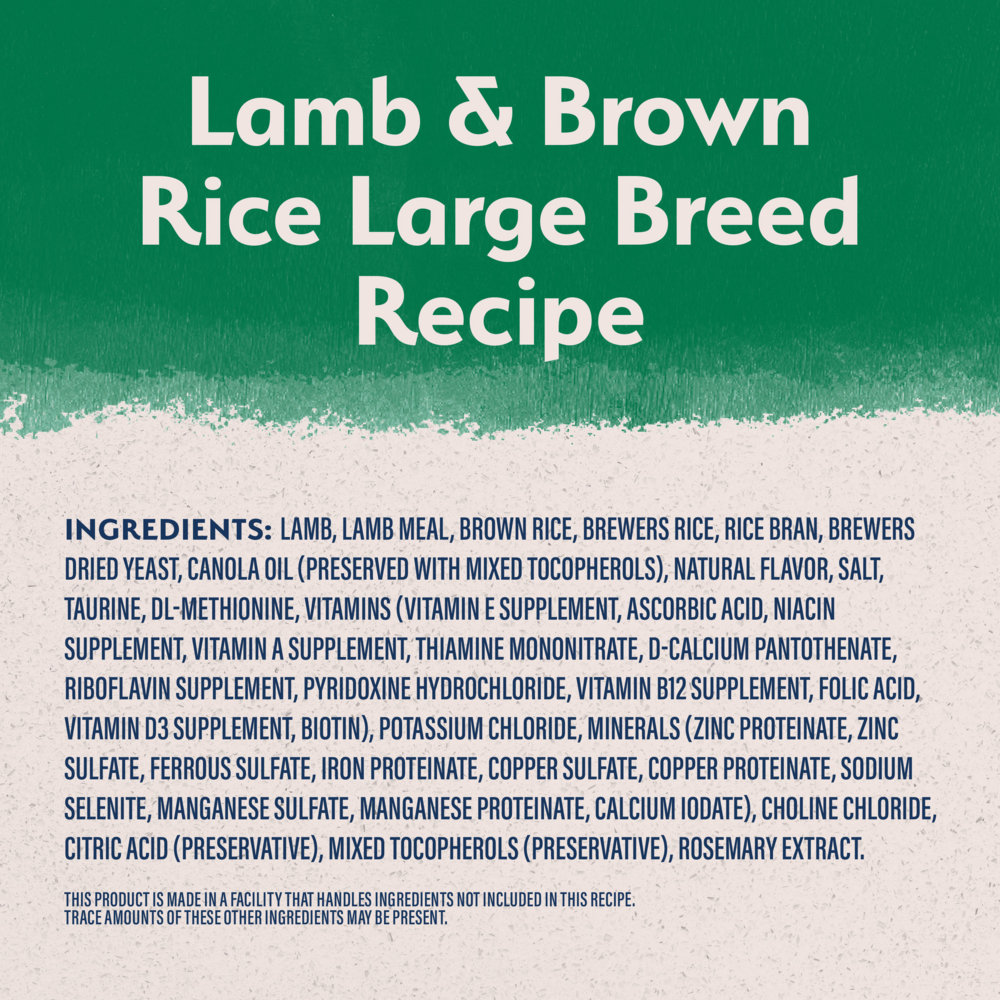 Natural Balance Limited Ingredient Dry Dog Food, Large Breed Lamb & Brown Rice Recipe