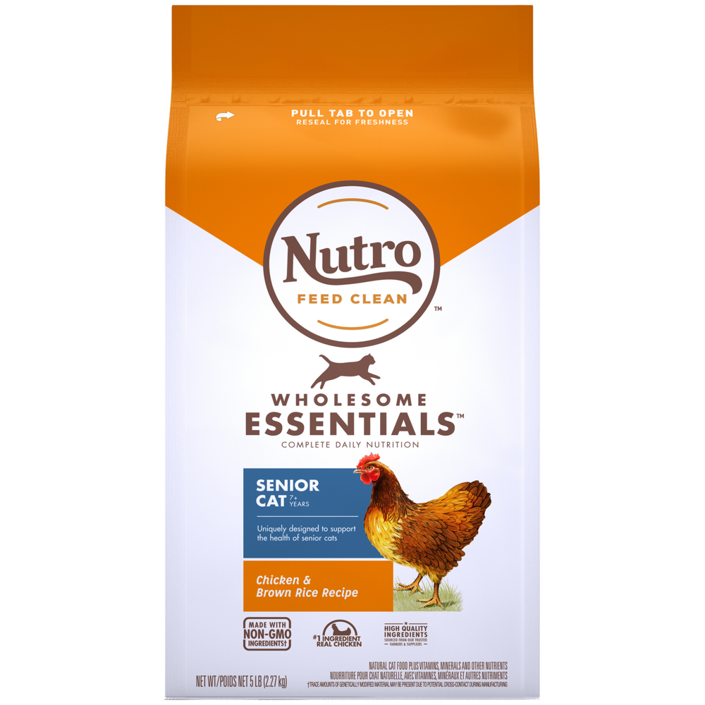 Nutro Wholesome Essentials Senior Cat Chicken and Brown Rice Dry Cat Food
