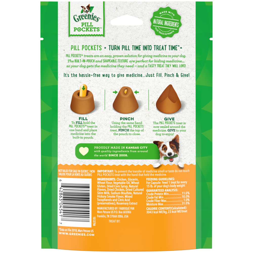 Greenies Pill Pockets Canine Chicken Flavor Dog Treats