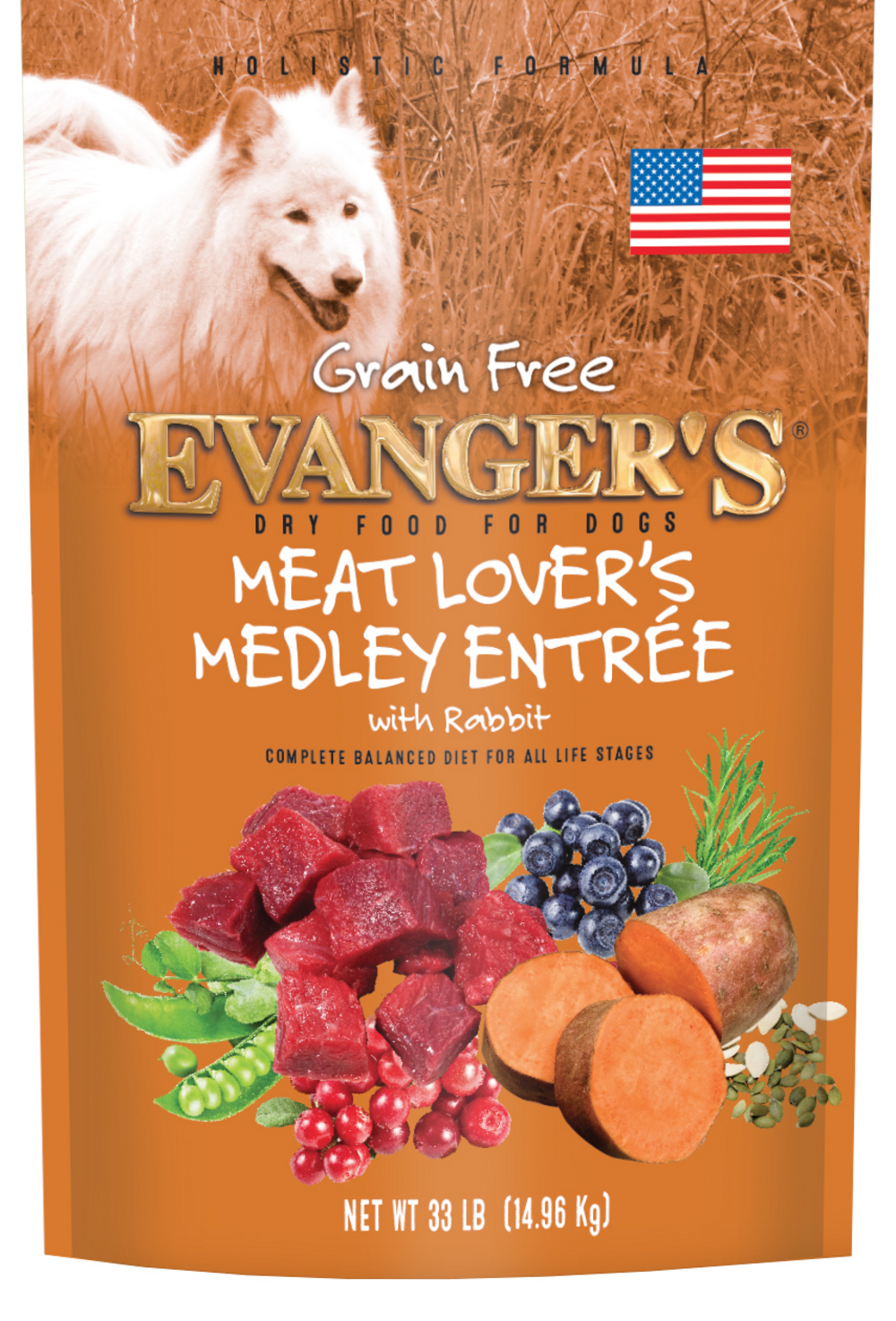 Evanger's Grain Free Meat Lover's Medley with Rabbit Dry Dog Food