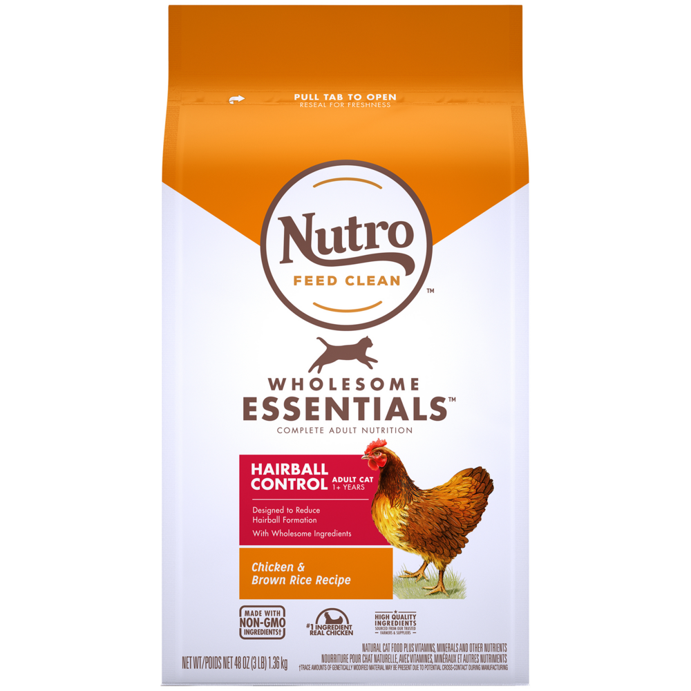 Nutro Wholesome Essentials Hairball Control Adult Chicken and Brown Rice Dry Cat Food