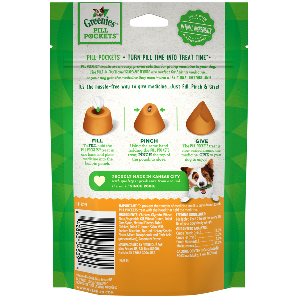 Greenies Pill Pockets Canine Chicken Flavor Dog Treats