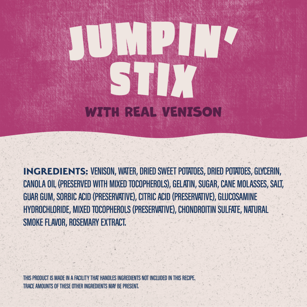 Natural Balance Rewards Jumpin' Stix Dog Treats with Real Venison