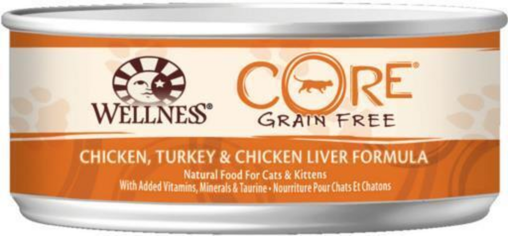 Wellness CORE Grain Free Natural Chicken, Turkey and Chicken Liver Smooth Pate Wet Canned Cat Food