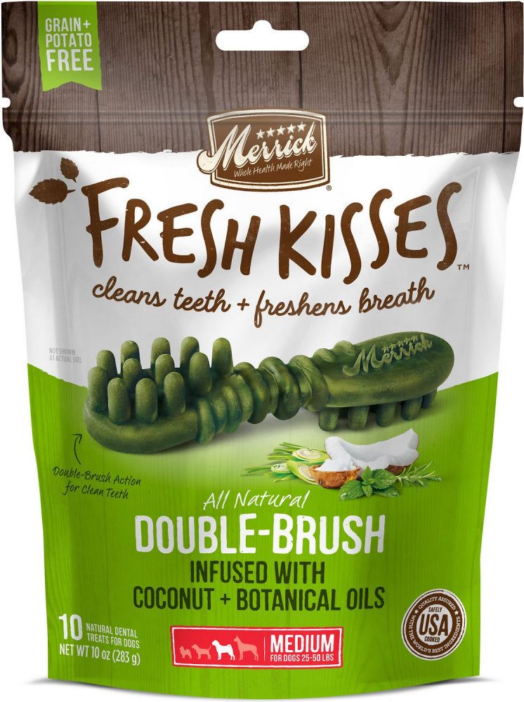 Merrick Fresh Kisses Grain Free Coconut Oil and Botanicals Medium Dental Dog Treats Merrick Fresh Kisses Grain Free Coconut Oil and Botanicals Medium Dental Dog Treats