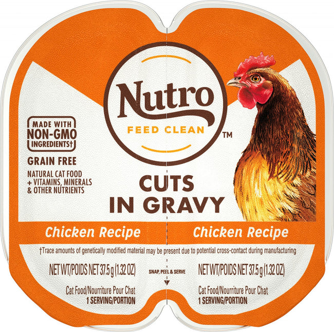 Nutro Perfect Portions Grain Free Cuts In Gravy Real Chicken Recipe Wet Cat Food Trays